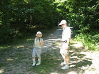 Samuel and Dan discussing which way to go.