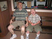 Dan and Samuel waiting for the train...