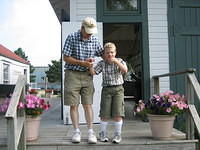 Dan and Samuel at the Michigan Maritime Museum.