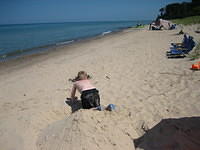 He was sleeping sitting up in the sand right before this picture was taken. He woke up while I was quietly trying to get the camera out and ready!
