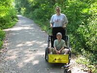 Kathy and Samuel at the beginning of the trail.