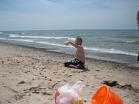 Samuel likes to re-arrange the coastline.