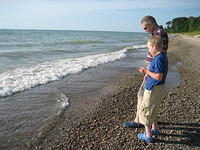 Samuel loved watching the waves.