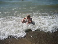 Almost swept out to lake!