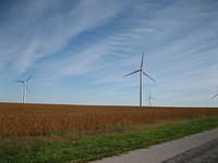 Part of the Earl Park Wind Farm in operation.