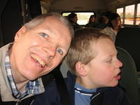 Dan and Samuel on the school bus.